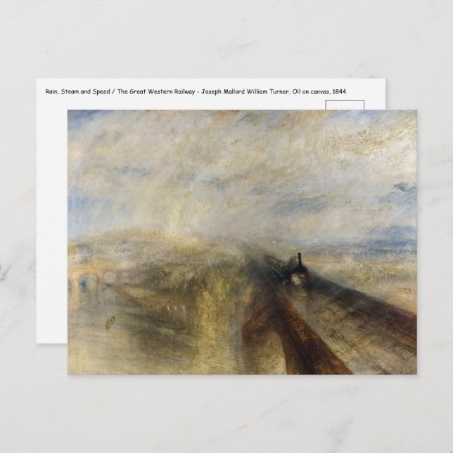 Cartão Postal William Turner - Chuva, Vapor e Velocidade (Frente/Verso)