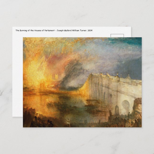 Cartão Postal William Turner - The Burning of the Parliament (Frente/Verso)