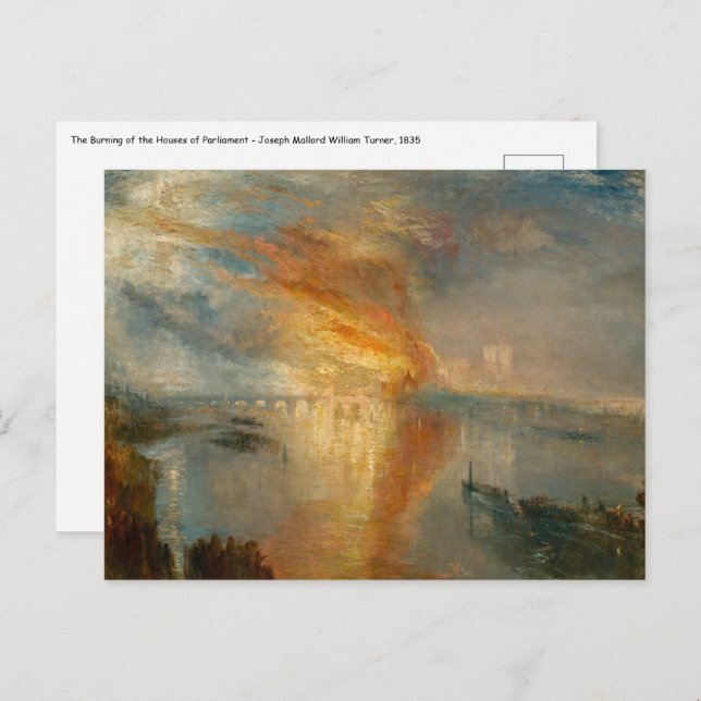 Cartão Postal William Turner - The Burning of the Parliament (Frente/Verso)
