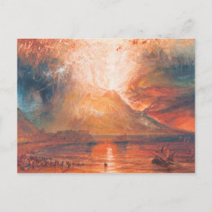 Cartão Postal William Turner Vesúvio em Erupção arte de paisagem