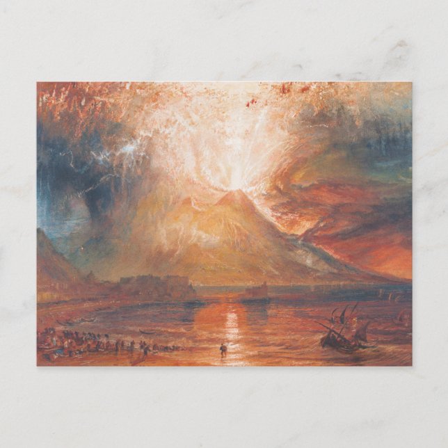 Cartão Postal William Turner Vesúvio em Erupção arte de paisagem (Frente)