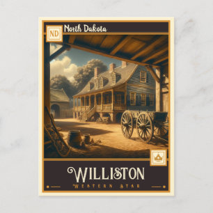 Cartão Postal Williston, Dacota do Norte   Vintage