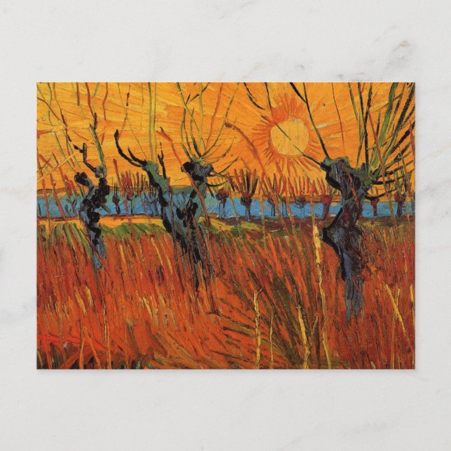 Cartão Postal Willows no Sunset por Vincent van Gogh (Frente)