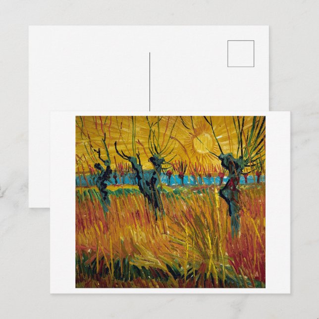 Cartão Postal Willows no Sunset | Van Gogh | (Frente/Verso)