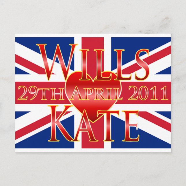 Cartão Postal Wills & Kate (Frente)