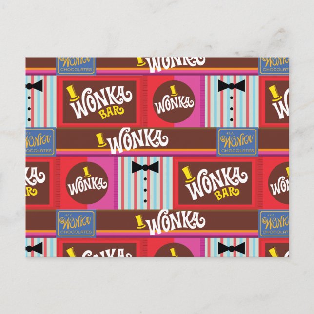 Cartão Postal Willy Wonka Candy Pattern (Frente)