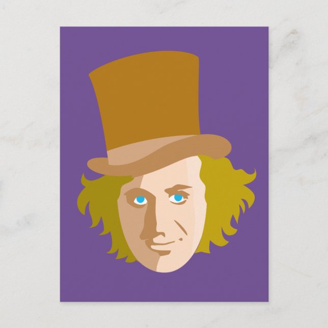Cartão Postal Willy Wonka Stenciled Face Graphic (Frente)