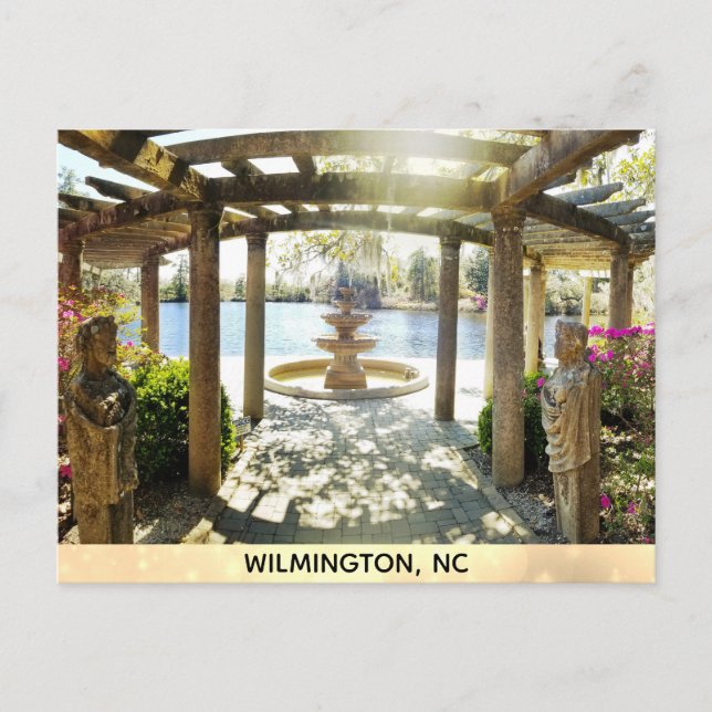 Cartão Postal Wilmington North Carolina Airlie Gardens Pergola (Frente)