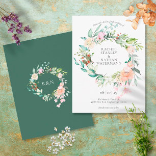 Cartão Postal WilRosa Watercolor Garland Salva a Data