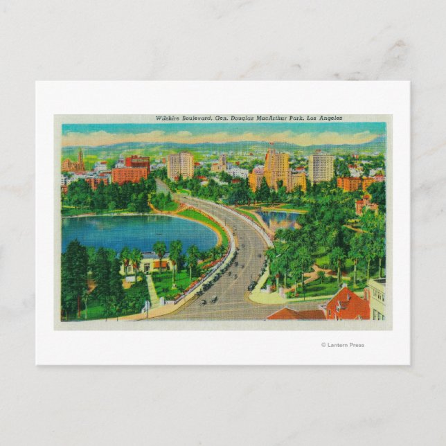 Cartão Postal Wilshire Boulevard, General Douglas MacArthur (Frente)