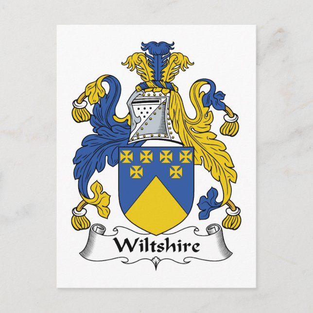 Cartão Postal Wiltshire Family Crest (Frente)