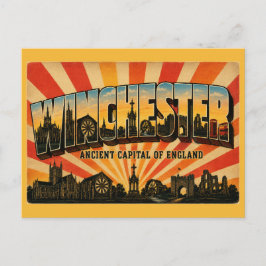 Cartão Postal Winchester Inglaterra Antiga Capital Cidade Catedr
