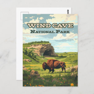 Cartão Postal Wind Cave National Park Bison South Dakota