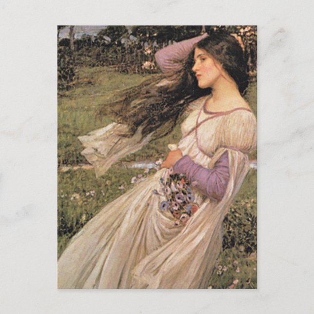 Cartão Postal WiNDFLoWERS, por John William Waterhouse, 1902 (Frente)