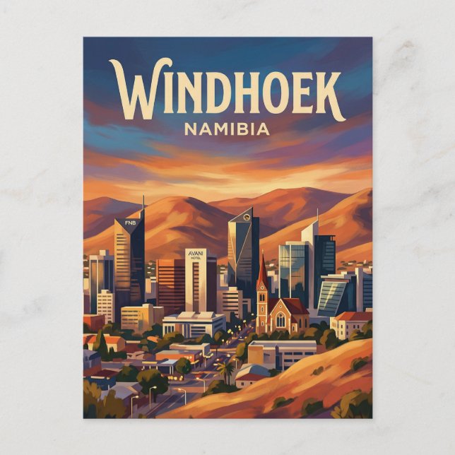 Cartão Postal Windhoek Avenida da Independência Namíbia (Frente)