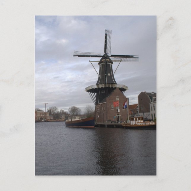 Cartão Postal Windmill "De Adriaan", Haarlem (Frente)