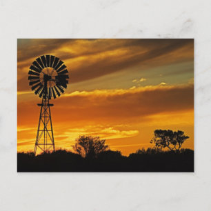 Cartão Postal Windmill e Sunset, William Creek, Oodnadatta