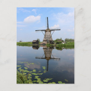 Cartão Postal Windmill Kinderdijk Molen Holland Países Baixos