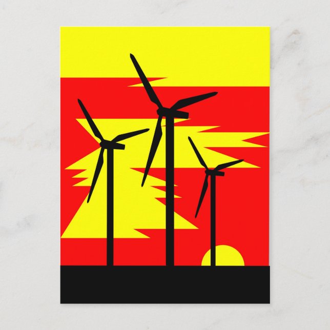 Cartão Postal Windmill Sunrise Color - Siemens Wind Power (Frente)