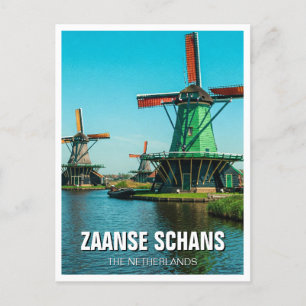Cartão Postal Windmills in Zaanse Schans Países Baixos