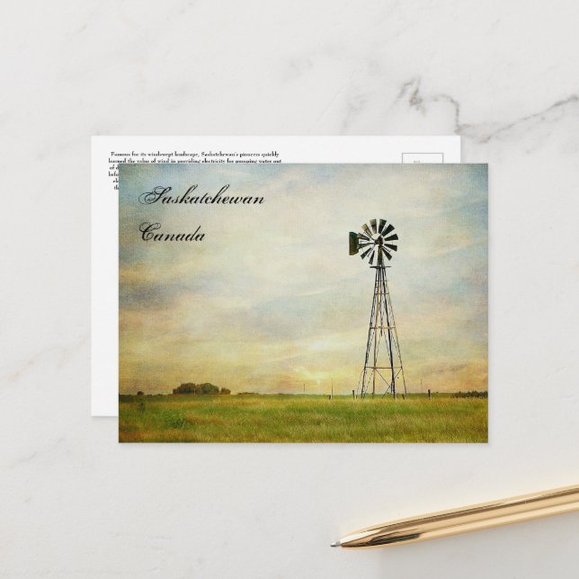 Cartão postal "Winds of Change" Saskatchewan Canad (Frente/Verso In Situ)