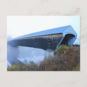 Cartão Postal Windsor Cornish Covered Bridge in Fog