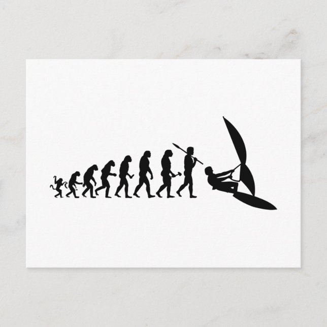 Cartão Postal Windsurfer Evolutionstheorie des Wassersport (Frente)