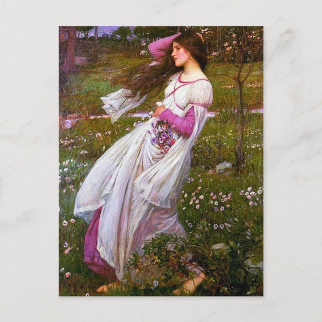 Cartão Postal Windsweby de John William Waterhouse (Frente)
