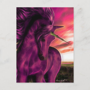 Cartão Postal Windswen Unicorn em Ametist
