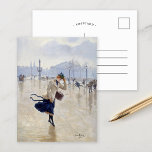 Cartão Postal Windy Day | Jean Béraud<br><div class="desc">Windy Day, Place De La Concorde (c. 1890) | Arte original do pintor francês Jean Béraud (1849-1935). O artista é conhecido por suas muitas pinturas que ilustram o cotidiano da sociedade parisiense durante a Belle Époque. Sua obra inclui cenas belamente detalhadas dos Champs Elysee, cafés, Montmartre e as margens do...</div>