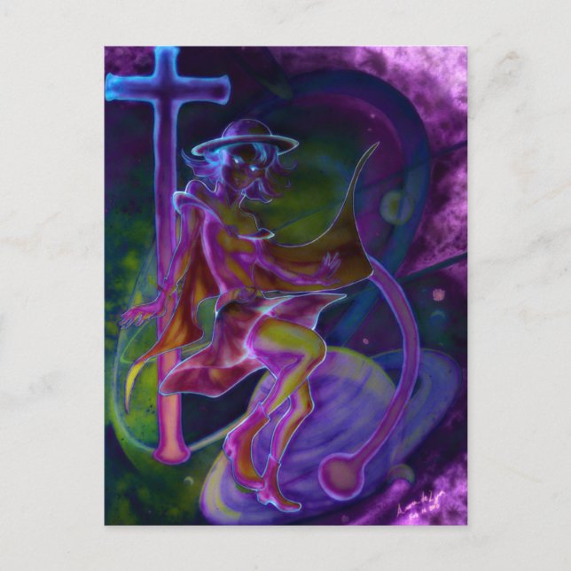 Cartão Postal Windy Saturn Psychedelic (Frente)