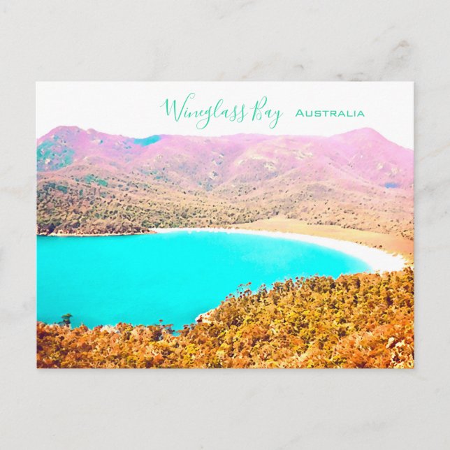 Cartão Postal Wineglass Bay Tasmania Austrália (Frente)