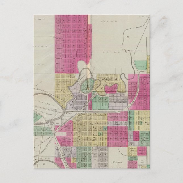 Cartão Postal Winfield, Condado de Cowley, Kansas (Frente)