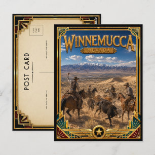 Cartão Postal Winnemucca Nevada Vintage Arte Deco Idade Dourada