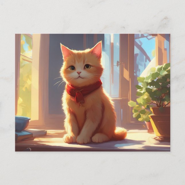 Cartão Postal Winnie, o Pooh Cat V6 (Frente)