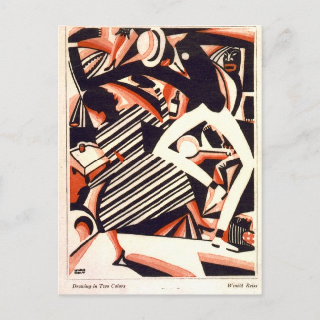 Cartão Postal Winold Reiss Drawing inspirou cartão-postal (Frente)