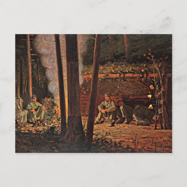 Cartão Postal Winslow Homer art - Na Frente da Yorktown (Frente)