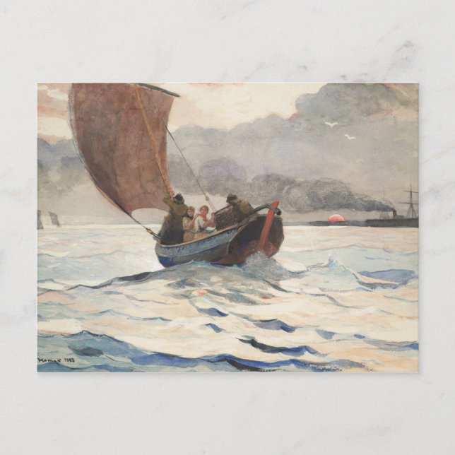 Cartão Postal Winslow Homer - Devolução De Barcos De Pesca (Frente)