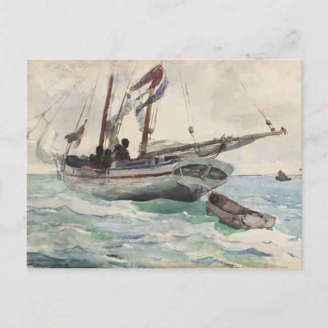 Cartão Postal Winslow Homer - Escuna - Nassau (Frente)