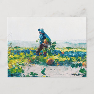 Cartão Postal Winslow Homer - Farmer's Boy, belas artes,