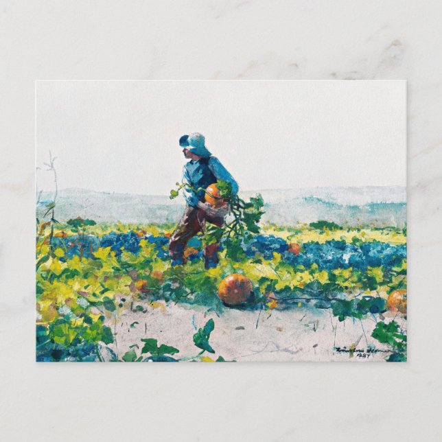 Cartão Postal Winslow Homer - Rapaz do Fazendeiro, arte fina, (Frente)