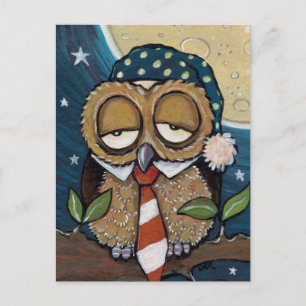 Cartão Postal Winston   Cartão-postal Sleepy Business Owl