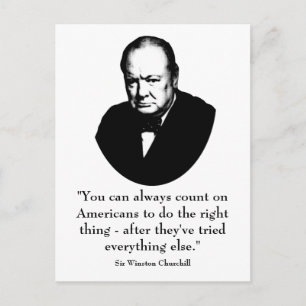 Cartão Postal Winston Churchill e Cotação Engraçada