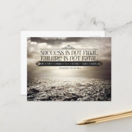 Cartão Postal Winston Churchill Inspirational Cote "Coragem"