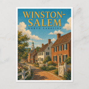 Cartão Postal Winston-Salem Carolina do Norte Old Salem GeoSaga