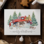 Cartão Postal Wintage Truck Reindep Girl Manuscrita<br><div class="desc">Este design pode ser personalizado na área fornecida pela alteração da foto e/ou do texto. Ou pode ser personalizado clicando em Personalizar este Modelo e, em seguida, escolhendo o clique para personalizar mais a opção e excluir ou alterar a cor do plano de fundo, adicionar texto, alterar a cor ou...</div>