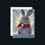 Cartão Postal Winter Bunny Christmas<br><div class="desc">Cartão-postal de pernalonga de inverno que lê Desejando a você um Natal muito feliz</div>