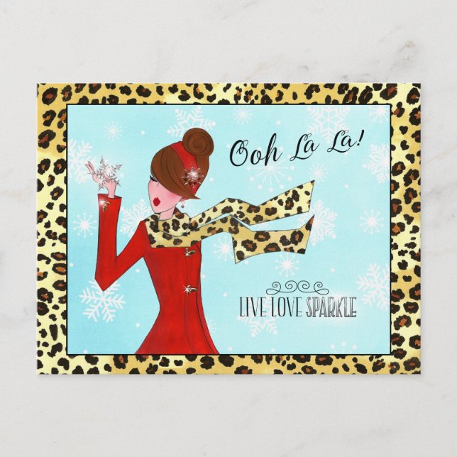 Cartão Postal WINTER DIVA - Live Love Sparkle! (Frente)