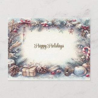 Cartão Postal Winter Holiday Frame Postcard