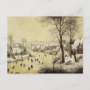 Cartão Postal Winter Landscape with Skaters